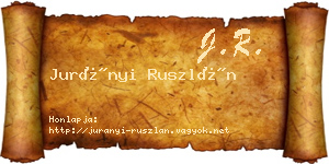 Jurányi Ruszlán névjegykártya